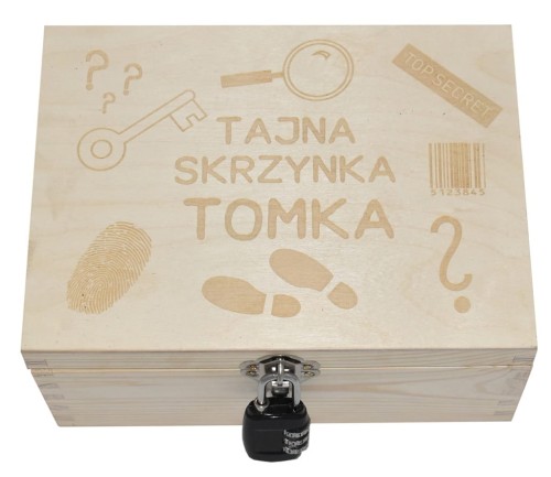 Przejdź do produktu skrzynka z grawerem i kłódką szyfrową 