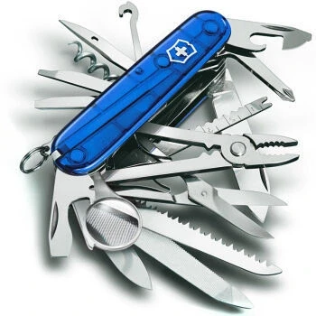 Przejdź do produktu scyzoryk Victorinox 1.6795.T2 Swiss Champ niebieski transparentny