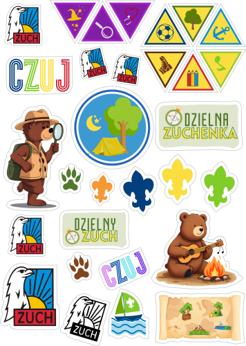 Przejdź do produktu naklejki zuchowe - arkusz A5 naklejek dla zucha