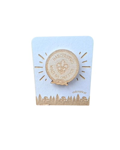 Przejdź do produktu przypinka drewniana harcerstwo wiąże