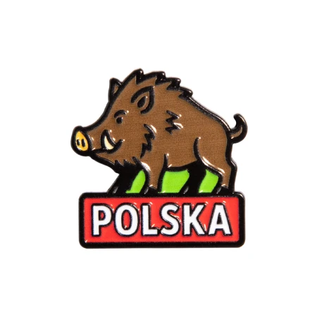 Metalowa przypinka dzik