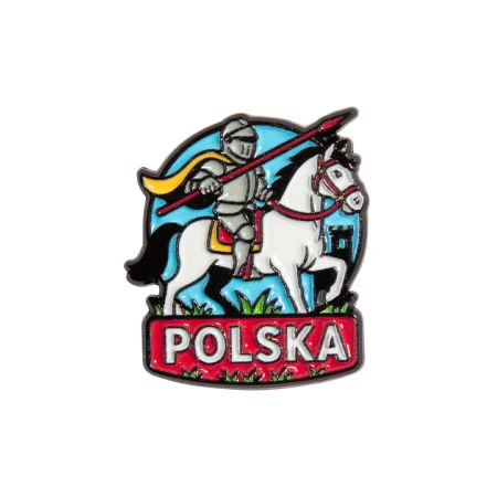 Metalowa przypinka rycerz