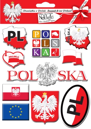 zestaw naklejek Polska