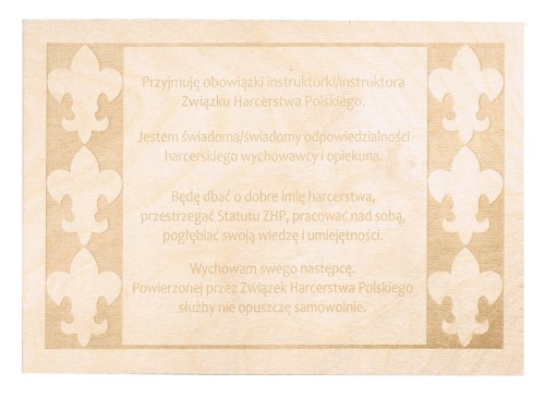 Przejdź do produktu pamiątka złożenia Zobowiązania Instruktorskiego